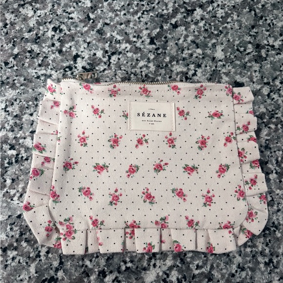 NWOT Sezane Floral Cosmetic Pouch - Picture 1 of 3
